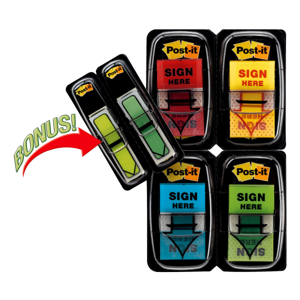 slide 6 of 9, Post - it Flags in Dispenser - 200 Sign Here - 48 Arrow Flags - Four Colors -, 4 pk; 50 ct
