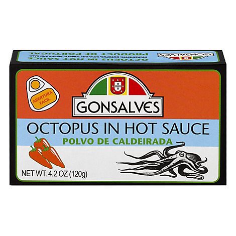 slide 1 of 1, Gonsalves Octopus In Hot Sauce, 8.38 oz