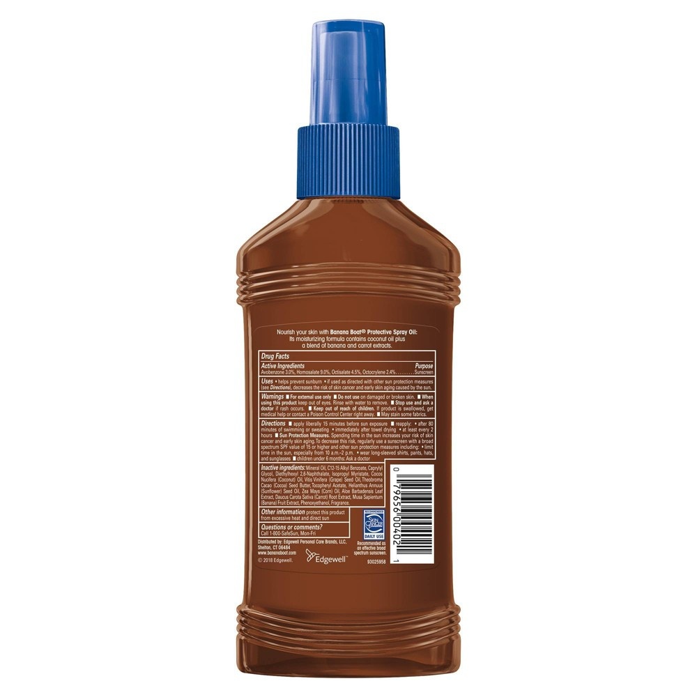 banana boat protective tanning oil