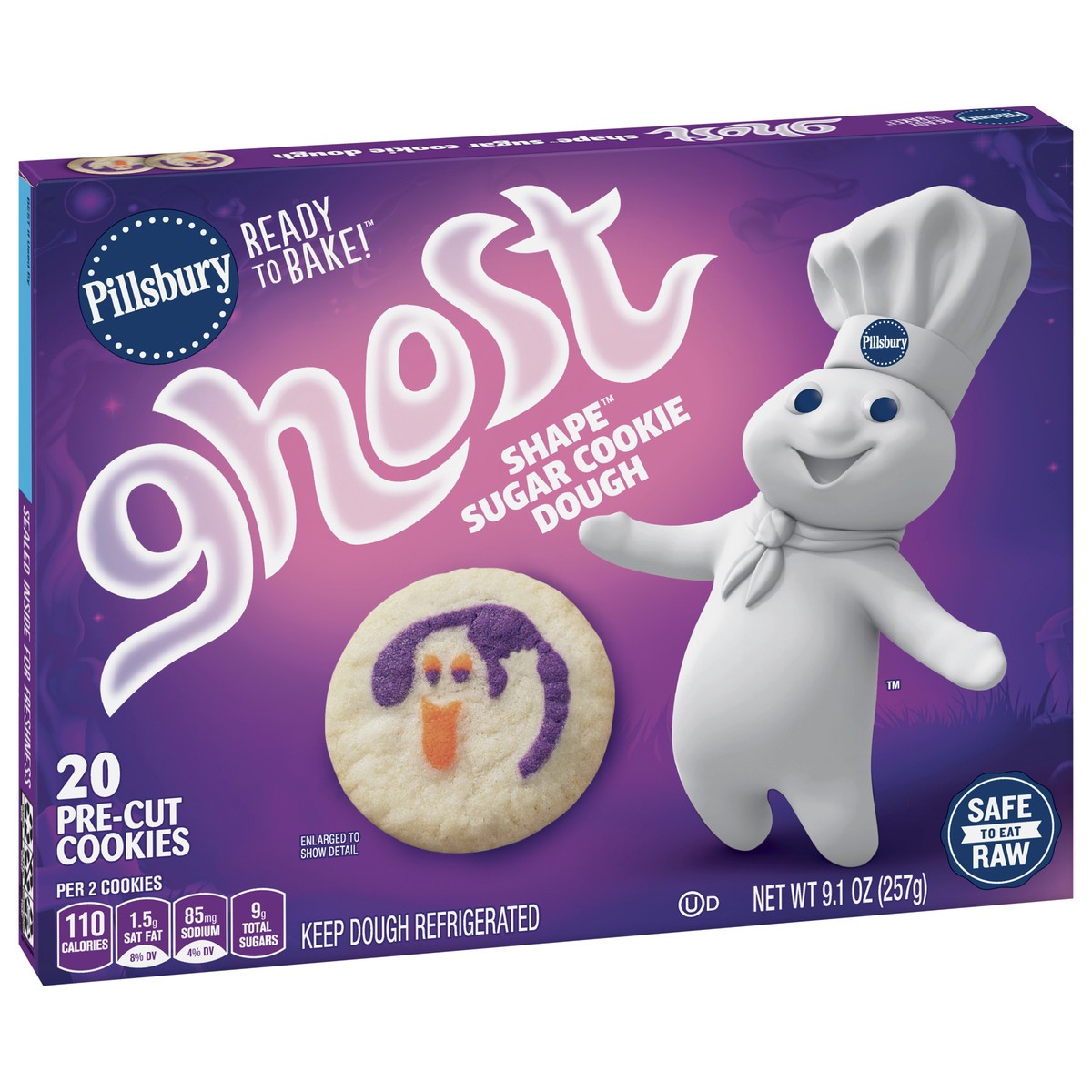 slide 4 of 9, Pillsbury Ready to Bake Ghost Shape Sugar Cookie Dough, 9.1 oz, 9.1 oz