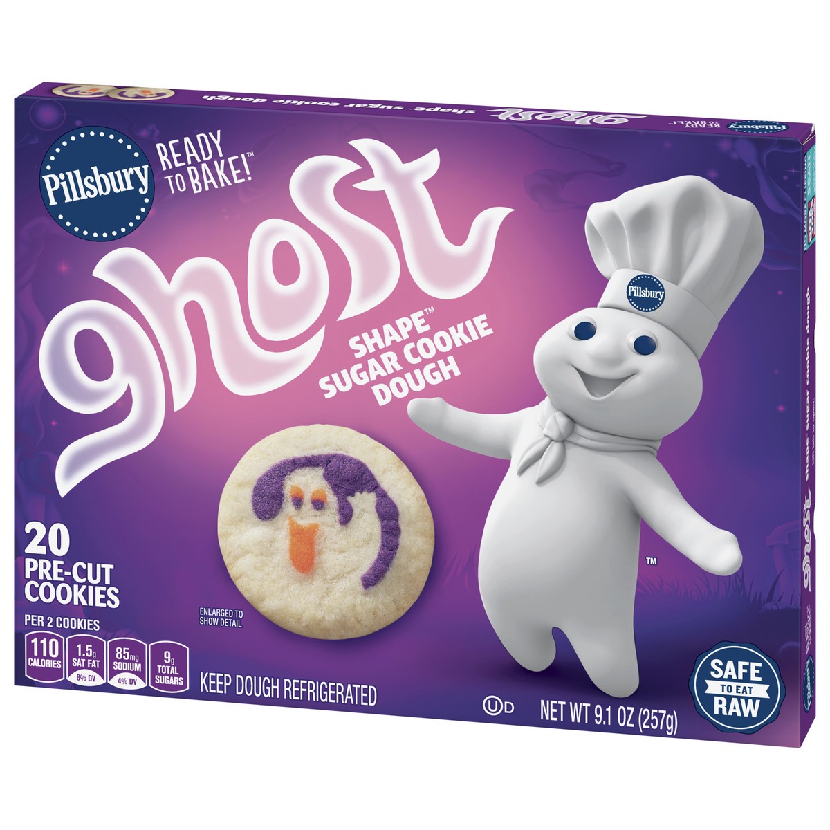 slide 8 of 9, Pillsbury Ready to Bake Ghost Shape Sugar Cookie Dough, 9.1 oz, 9.1 oz