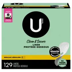 U by Kotex Clean & Secure Fragrance Free Panty Liners - Light Absorbency - 129ct