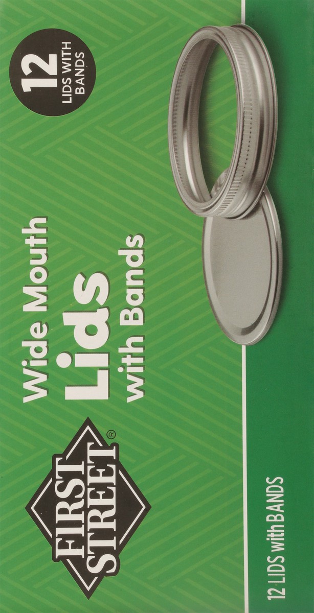 slide 13 of 14, First Street Fs Wide Jar Lids/Bands, 12 ct