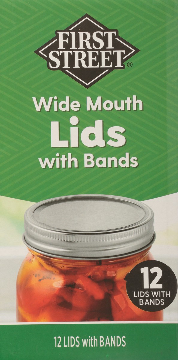 slide 2 of 14, First Street Fs Wide Jar Lids/Bands, 12 ct