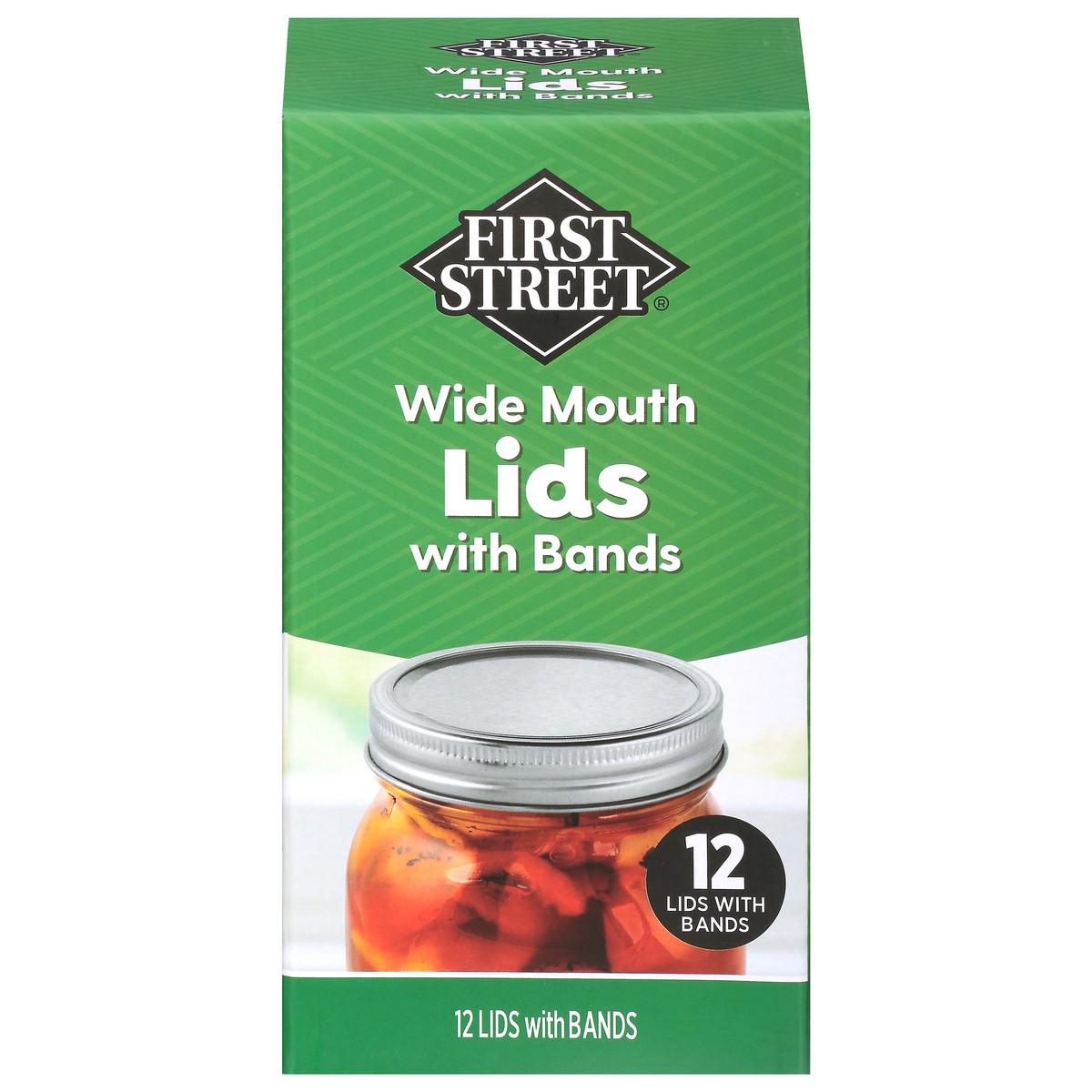 slide 11 of 14, First Street Fs Wide Jar Lids/Bands, 12 ct
