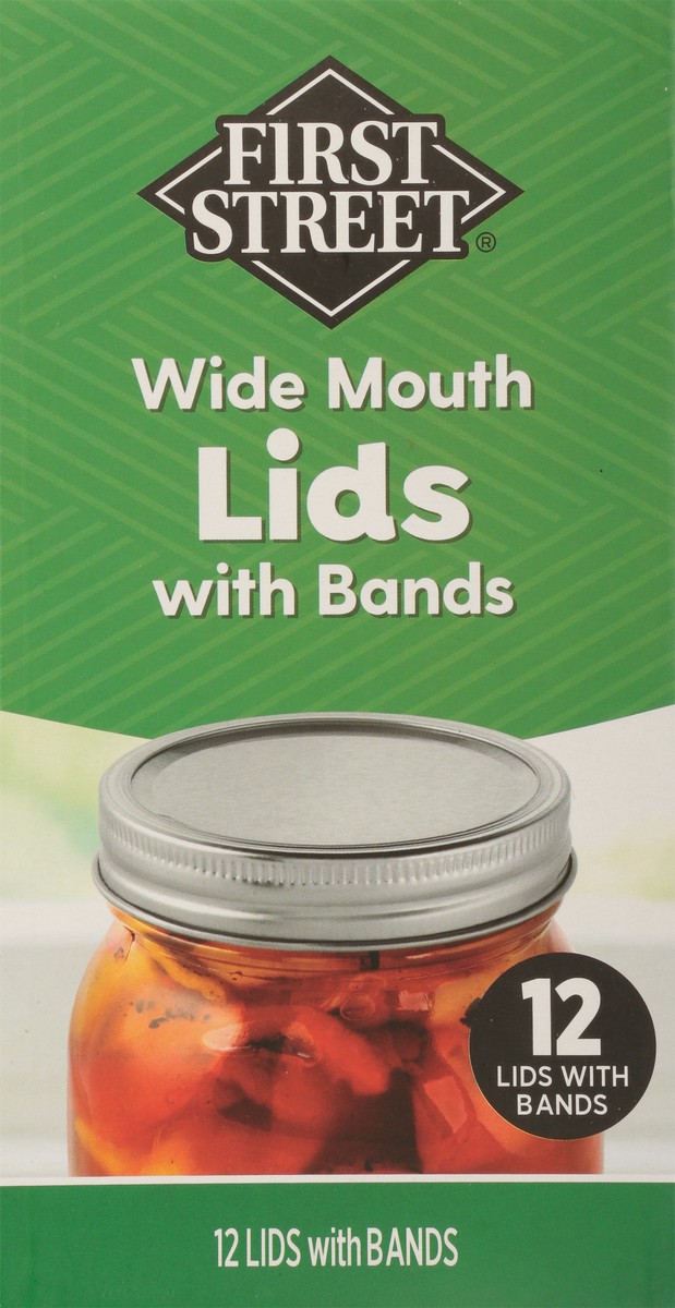 slide 3 of 14, First Street Fs Wide Jar Lids/Bands, 12 ct