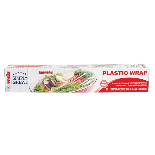 slide 1 of 1, Weis Quality Clear Plastic Wrap, 200 sq ft