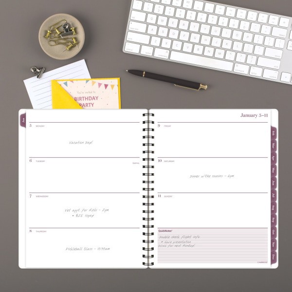 slide 6 of 10, Cambridge® Facet 2026 Customizable Weekly Monthly Planner, Large, 8 1/2"" x 11"", 1 ct