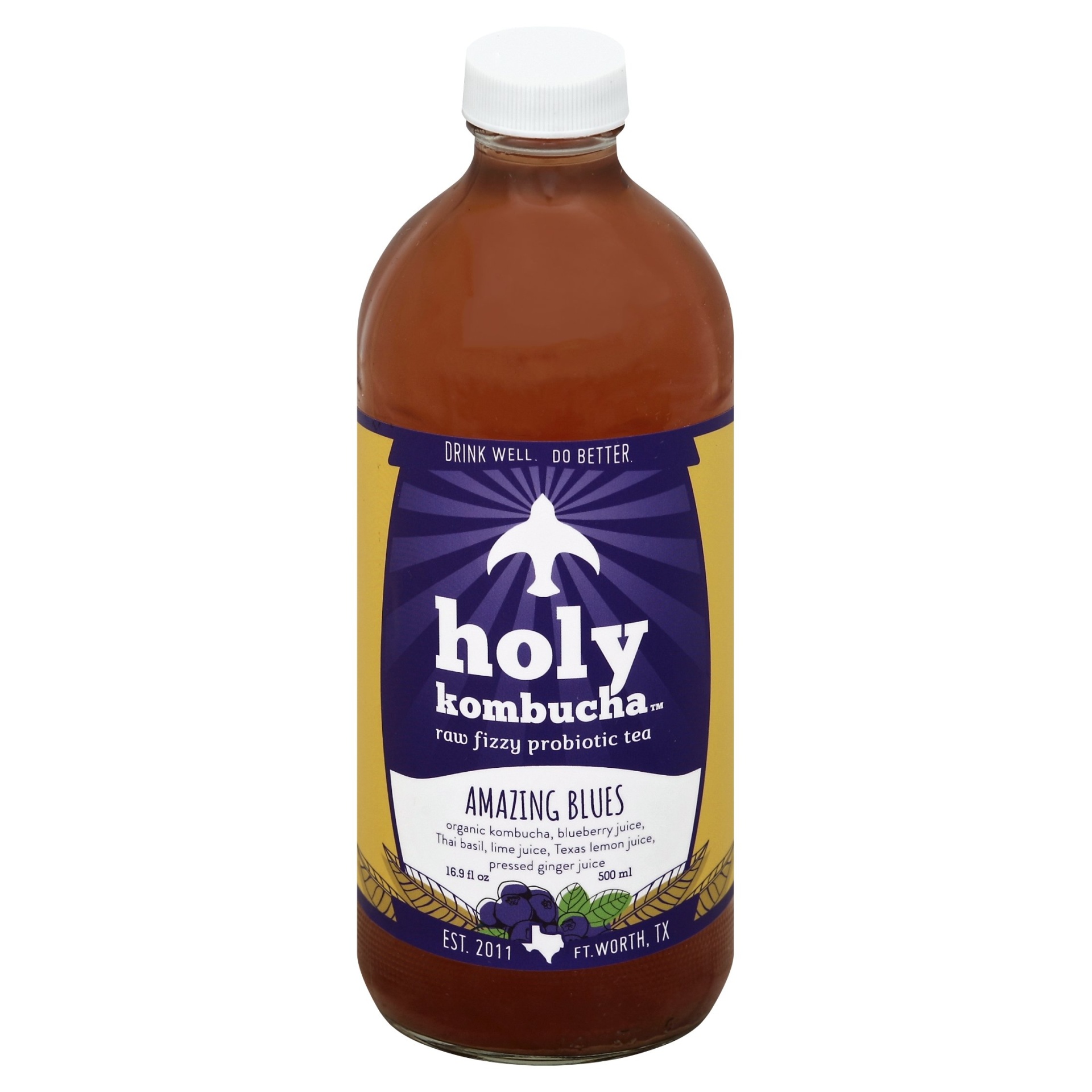 slide 1 of 4, Holy Kombucha Amazing Blues - 16.9 fl oz, 16.9 fl oz