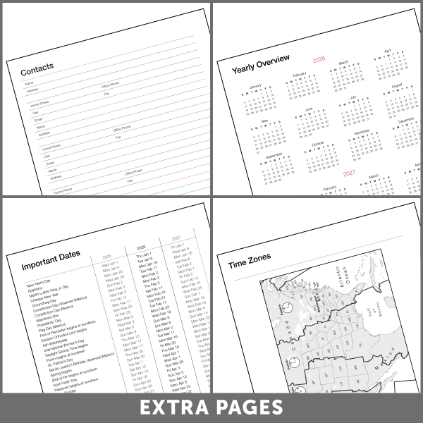 slide 6 of 6, Office Depot Brand Monthly Planner, 7"" x 9"", Silver, January 2026 to December 2026, OD00173026, 1 ct