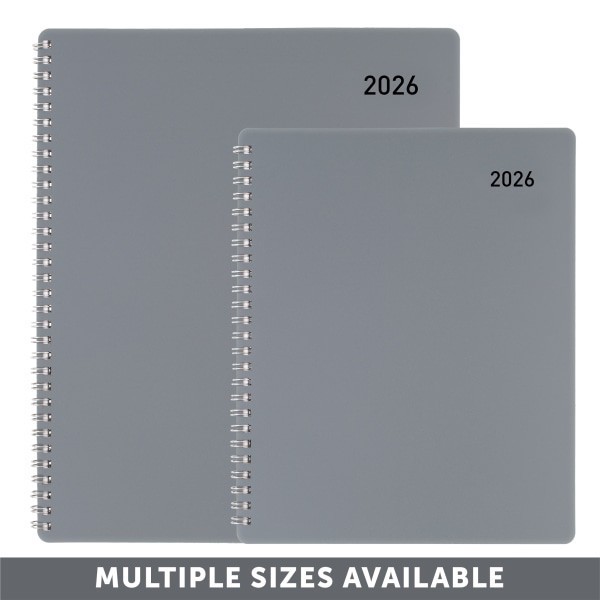 slide 5 of 6, Office Depot Brand Monthly Planner, 7"" x 9"", Silver, January 2026 to December 2026, OD00173026, 1 ct