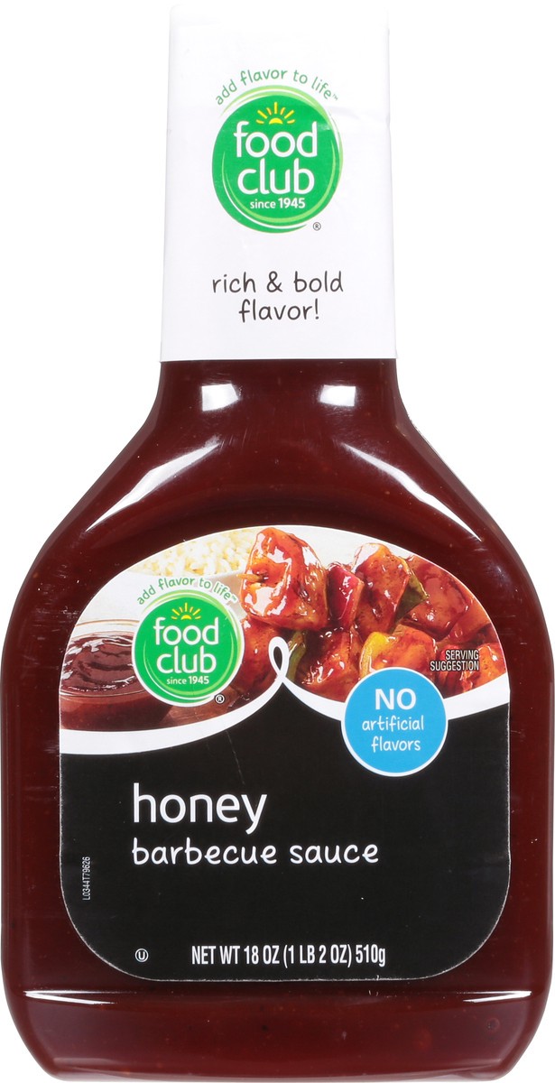 slide 9 of 10, Food Club BBQ Sauce Sweet and Tangy Honey, 18 oz