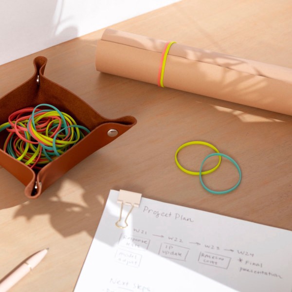 slide 2 of 4, U Brands® Elastic Band Box, 2 Oz, Neon, Box Of 55 Bands, 1 ct