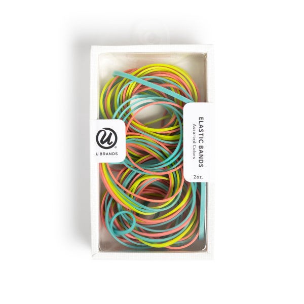 slide 1 of 4, U Brands® Elastic Band Box, 2 Oz, Neon, Box Of 55 Bands, 1 ct