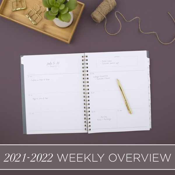 slide 2 of 7, Cambridge Workstyle Academic Weekly/Monthly Planner, 8-1/2'' X 11'', Gray, July 2021 To June 2022, 1557-905A-30, 1 ct