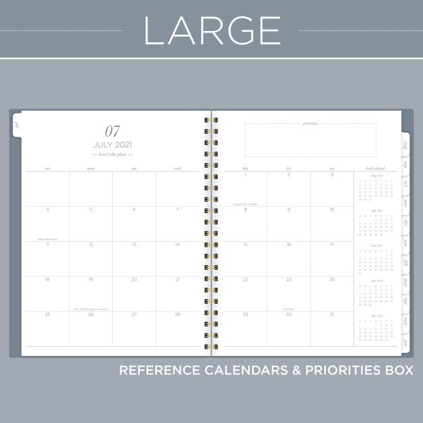 slide 3 of 7, Cambridge Workstyle Academic Weekly/Monthly Planner, 8-1/2'' X 11'', Gray, July 2021 To June 2022, 1557-905A-30, 1 ct