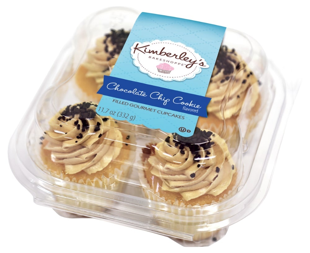 slide 1 of 1, Kimberley's Bakeshoppe Chocolate Chip Gormet Cupcakes, 4 ct; 11.7 oz