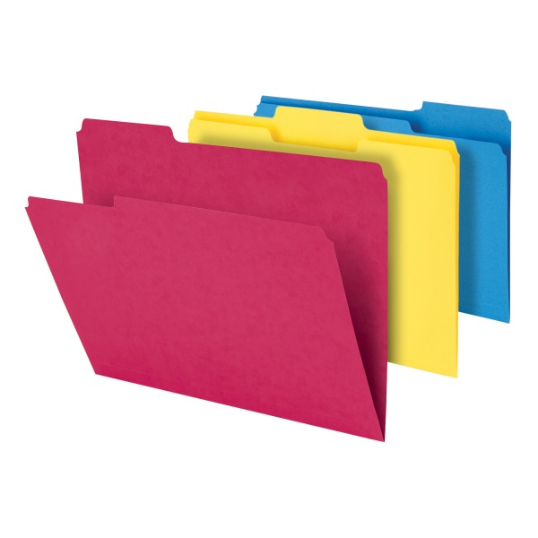 slide 1 of 3, Office Depot Heavy-Duty Top-Tab File Folders, 3/4'' Expansion, 8-1/2'' X 11'', Letter Size, Assorted, Pack Of 18 Folders, 18 ct