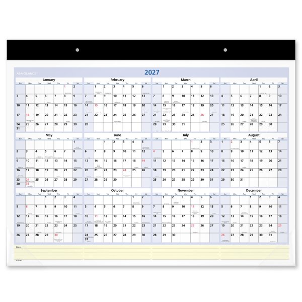slide 6 of 9, AT-A-GLANCE® QuickNotes® 2026 Monthly Desk Pad Calendar, Standard, 21 3/4"" x 17"", 1 ct