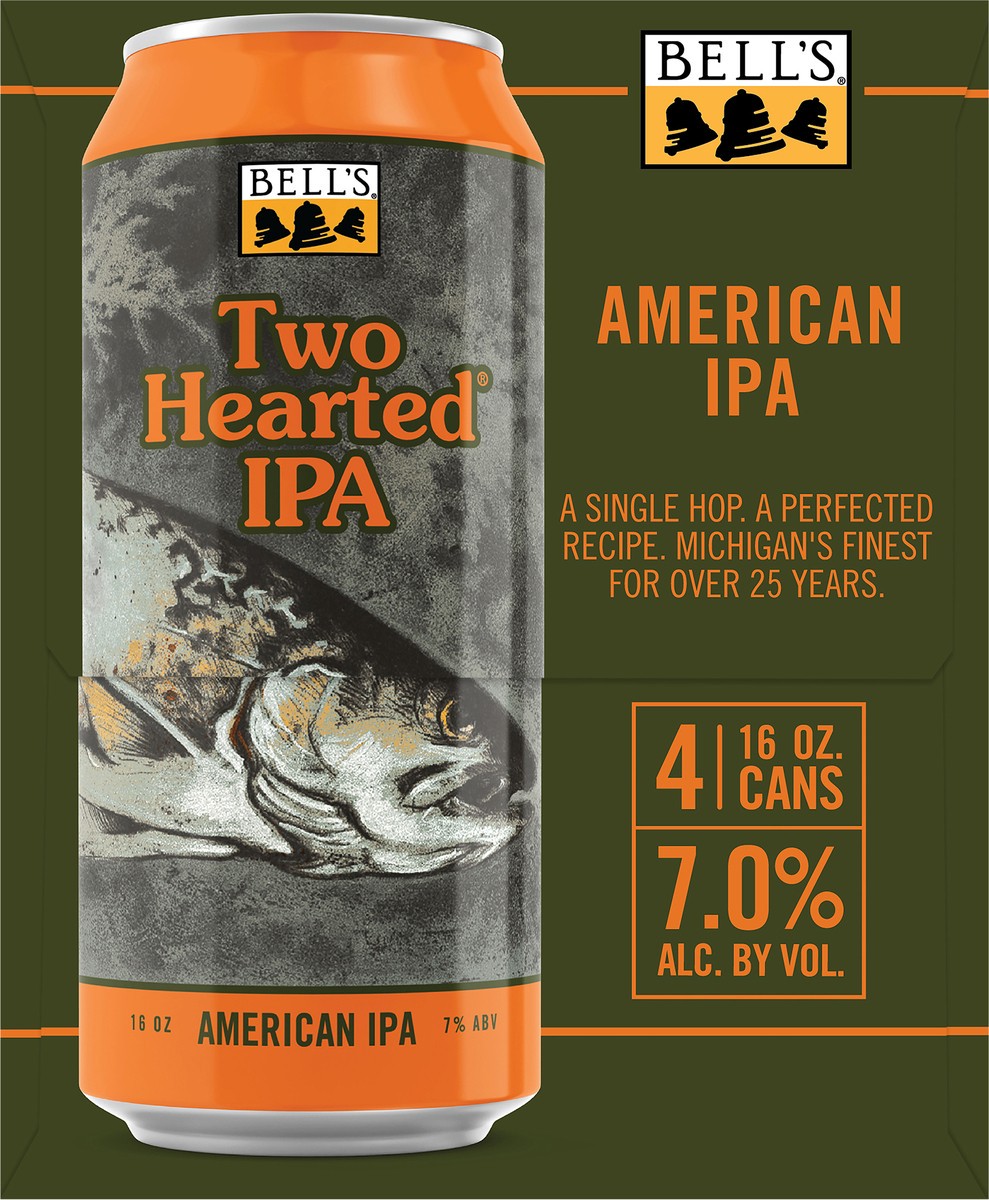 slide 4 of 8, Bell's American IPA Two Hearted Beer 4 - 16 fl oz Cans, 4 ct; 16 oz