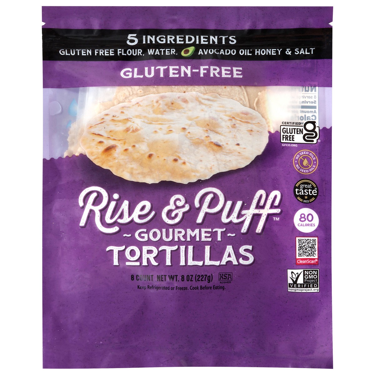 slide 3 of 4, Rise & Puff Gluten Free Tortillas, 8 oz