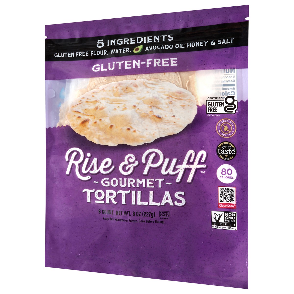 slide 4 of 4, Rise & Puff Gluten Free Tortillas, 8 oz