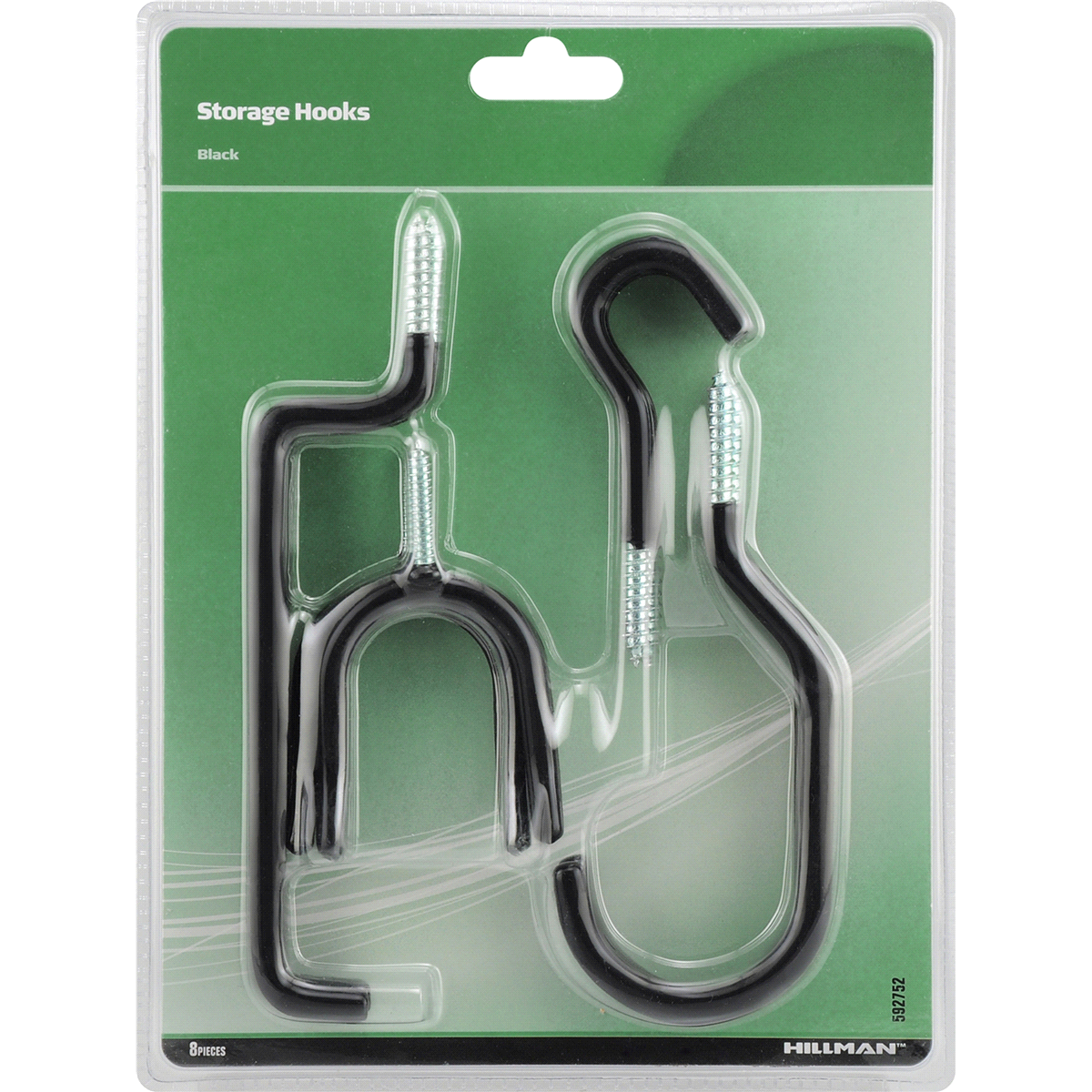 slide 1 of 5, Hillman Storage Hooks Black, 8 ct