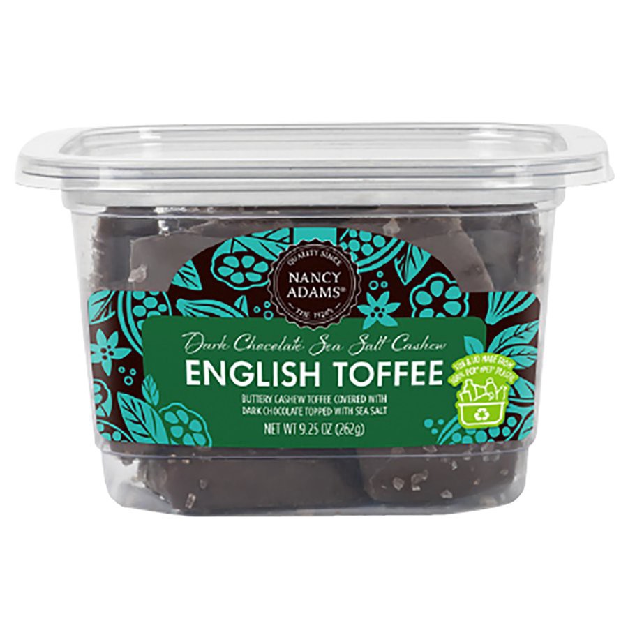 slide 1 of 1, Nancy Adams Dark Chocolate Sea Salt Cashew English Toffee, 9.25 oz