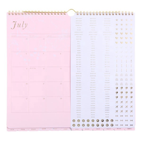 slide 4 of 5, Russell & Hazel 2025-2026 Russell & Hazel Monthly Hanging Wall Calendar, 13-1/4"" x 12-1/4"", Blush Floral, July 2025 To June 2026, 103337, 1 ct