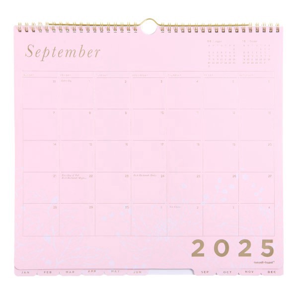 slide 3 of 5, Russell & Hazel 2025-2026 Russell & Hazel Monthly Hanging Wall Calendar, 13-1/4"" x 12-1/4"", Blush Floral, July 2025 To June 2026, 103337, 1 ct