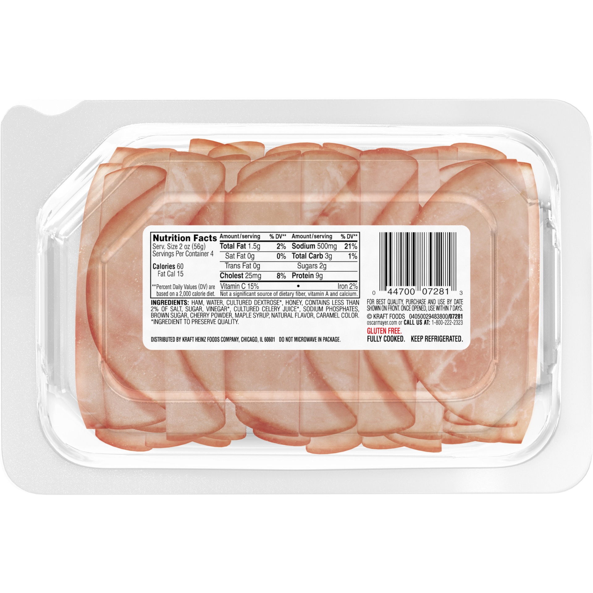 slide 2 of 2, Oscar Mayer Deli Fresh Maple Honey Uncured Ham Sliced Lunch Meat Tray, 8 oz