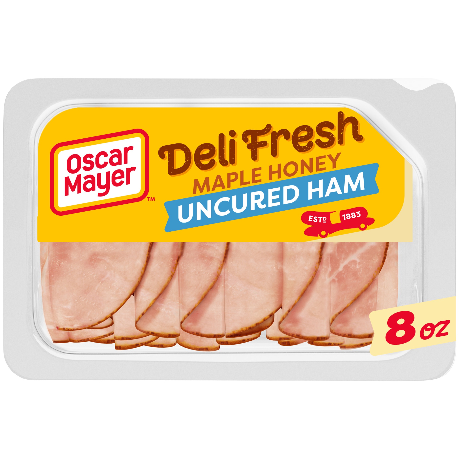 slide 1 of 2, Oscar Mayer Deli Fresh Maple Honey Uncured Ham Sliced Lunch Meat Tray, 8 oz