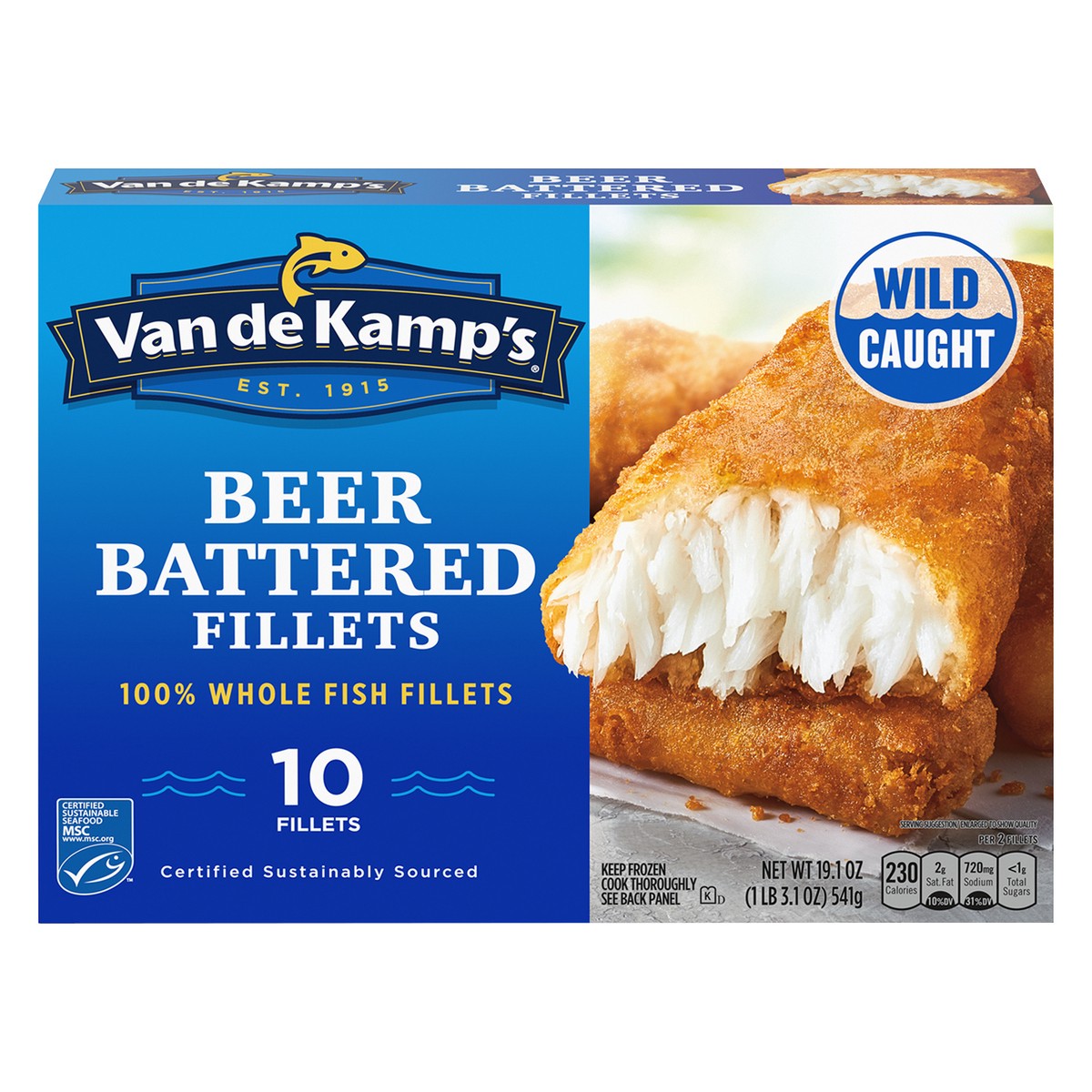 slide 1 of 5, Van de Kamp's Beer Battered Fish Fillets 10 ea, 10 ct
