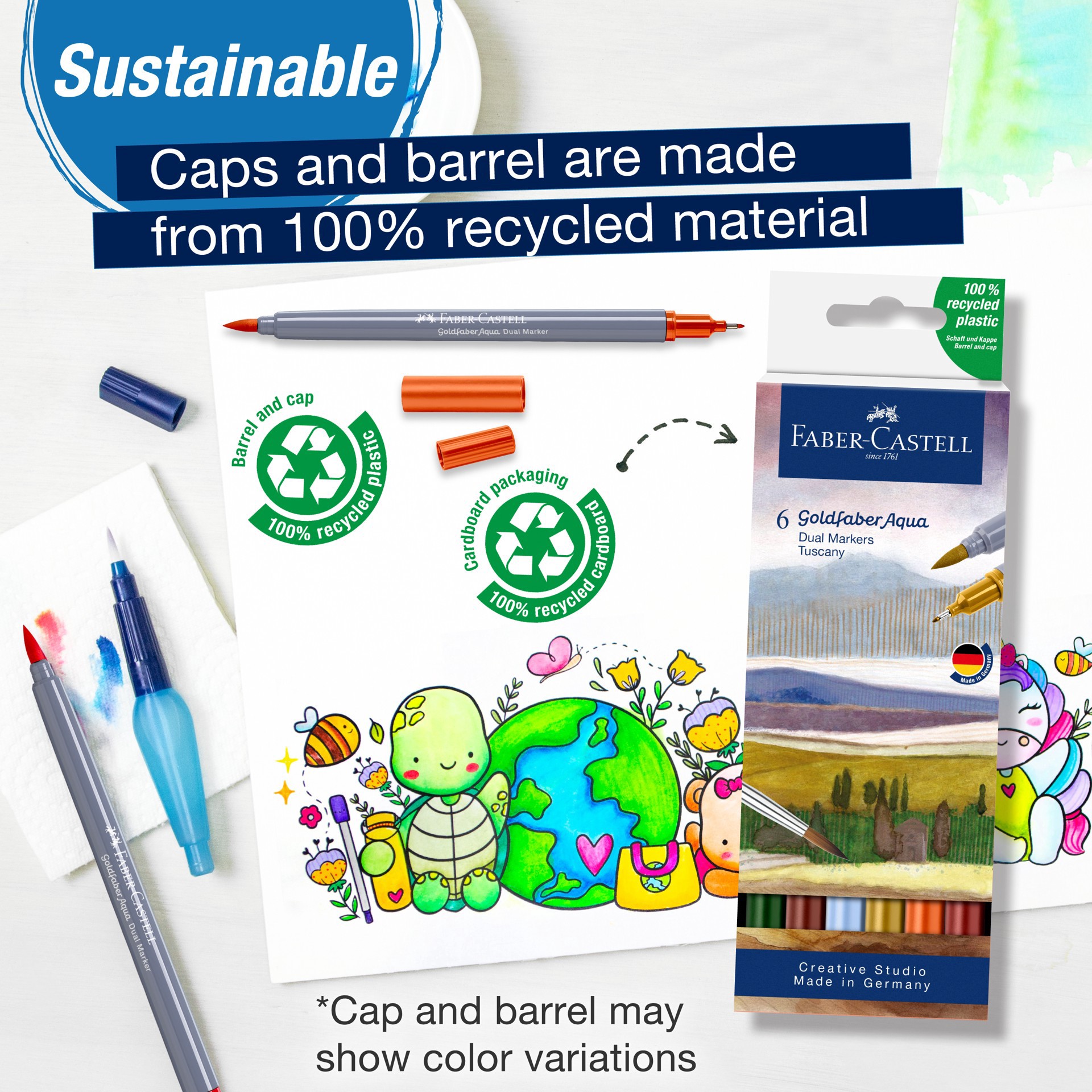 slide 4 of 7, Faber-Castell Goldfaber Aqua Tuscany Dual-Tip Marker Set, 1 ct