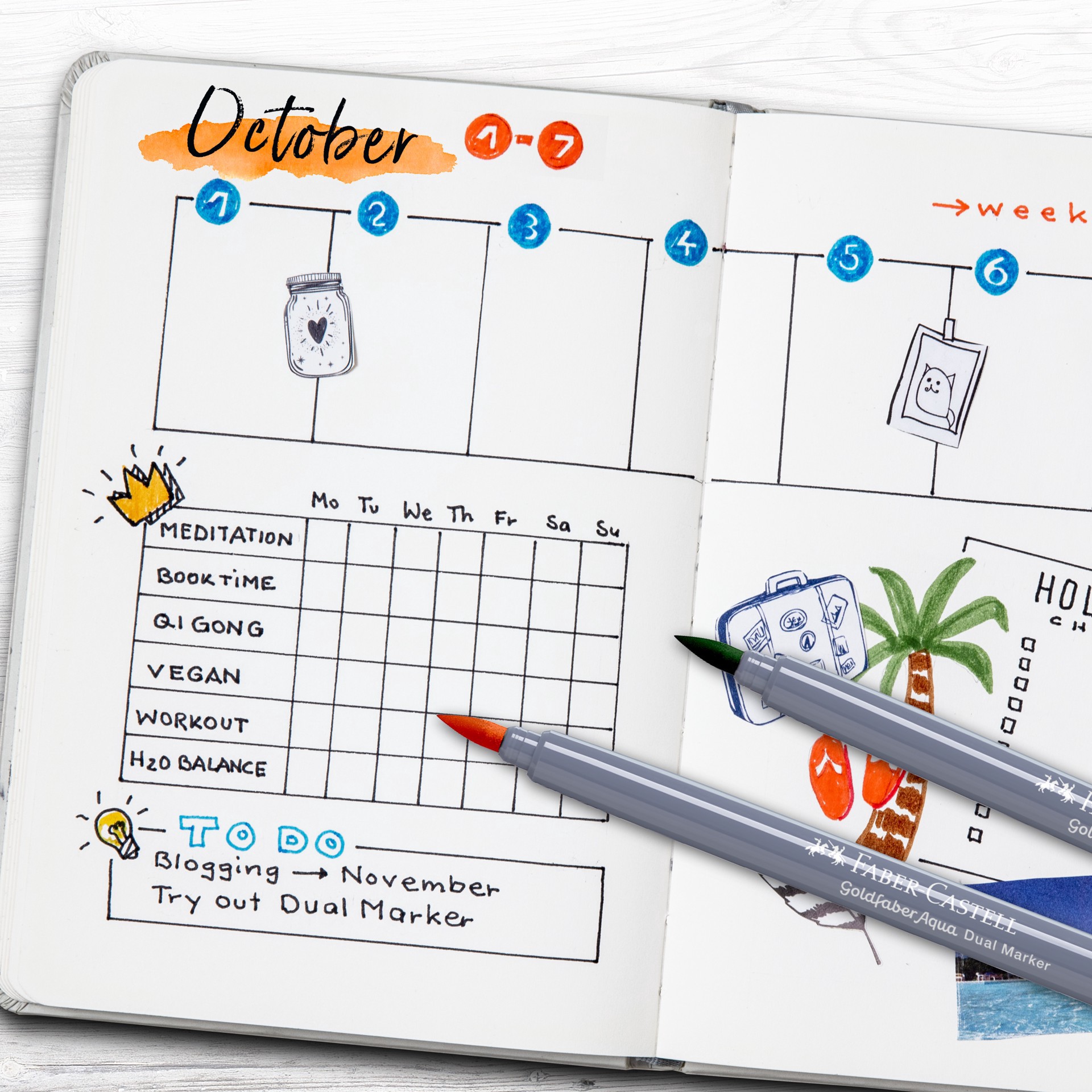 slide 6 of 7, Faber-Castell Goldfaber Aqua Tuscany Dual-Tip Marker Set, 1 ct