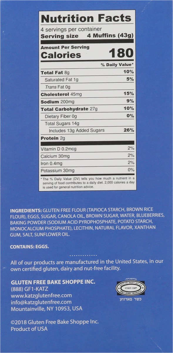 slide 8 of 9, Katz Muffin Snacks Blueberry, 6 oz