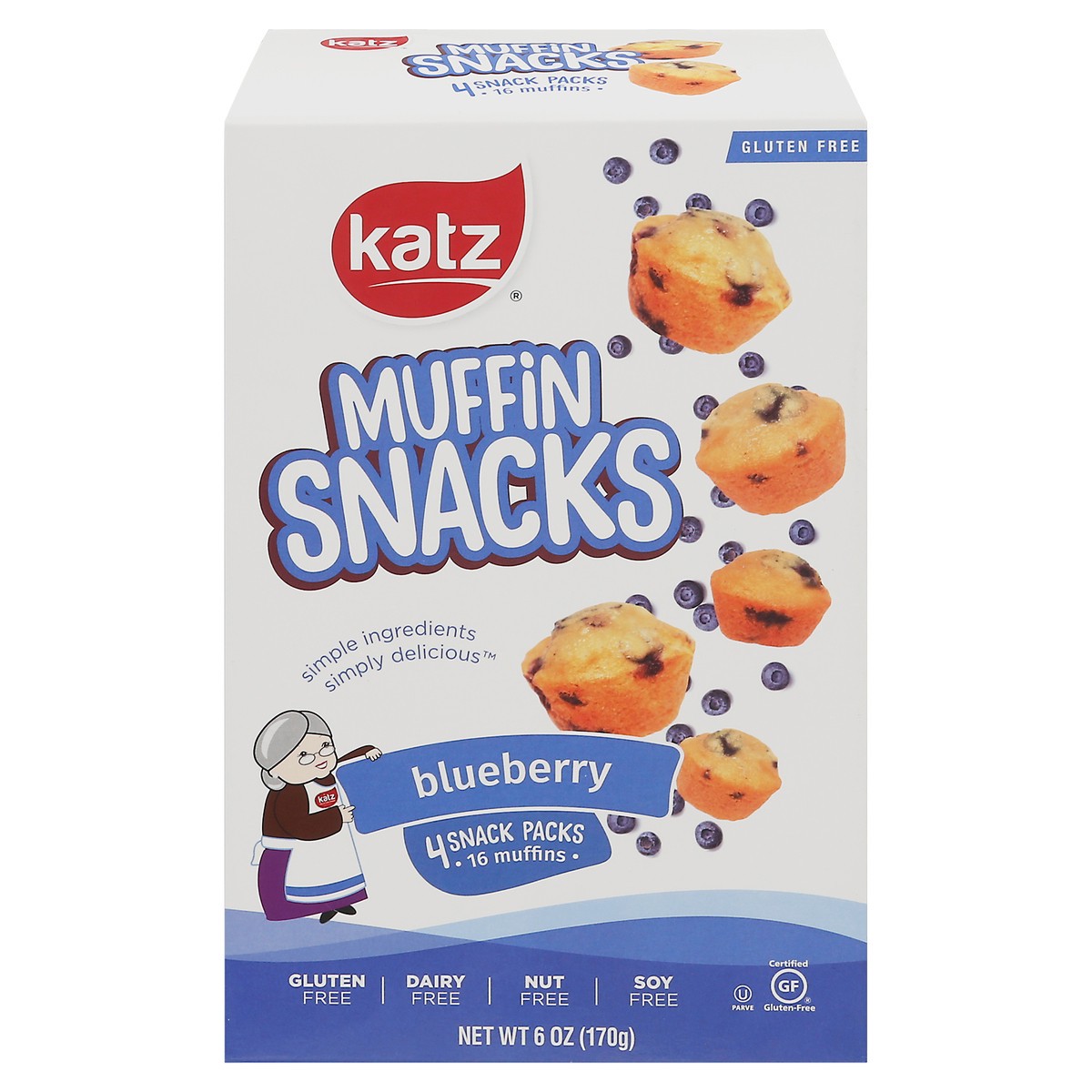 slide 1 of 9, Katz Muffin Snacks Blueberry, 6 oz