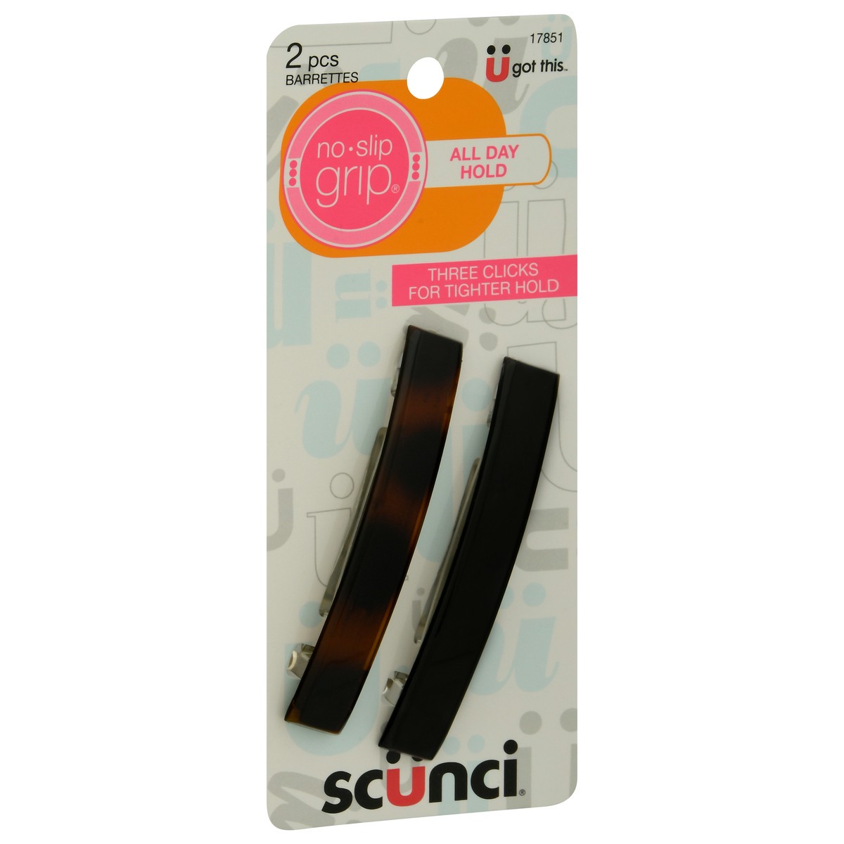 slide 8 of 9, scünci No Slip Grip Barrettes 2 ea, 2 ct