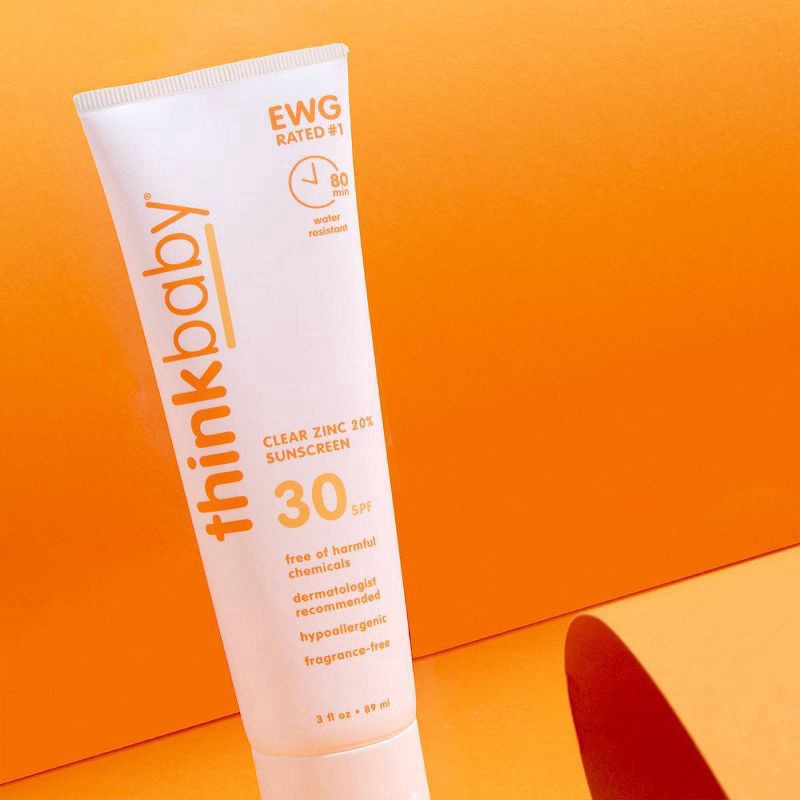 slide 4 of 5, thinkbaby SPF 30 Clear Zinc Sunscreen - 3 fl oz, 3 fl oz
