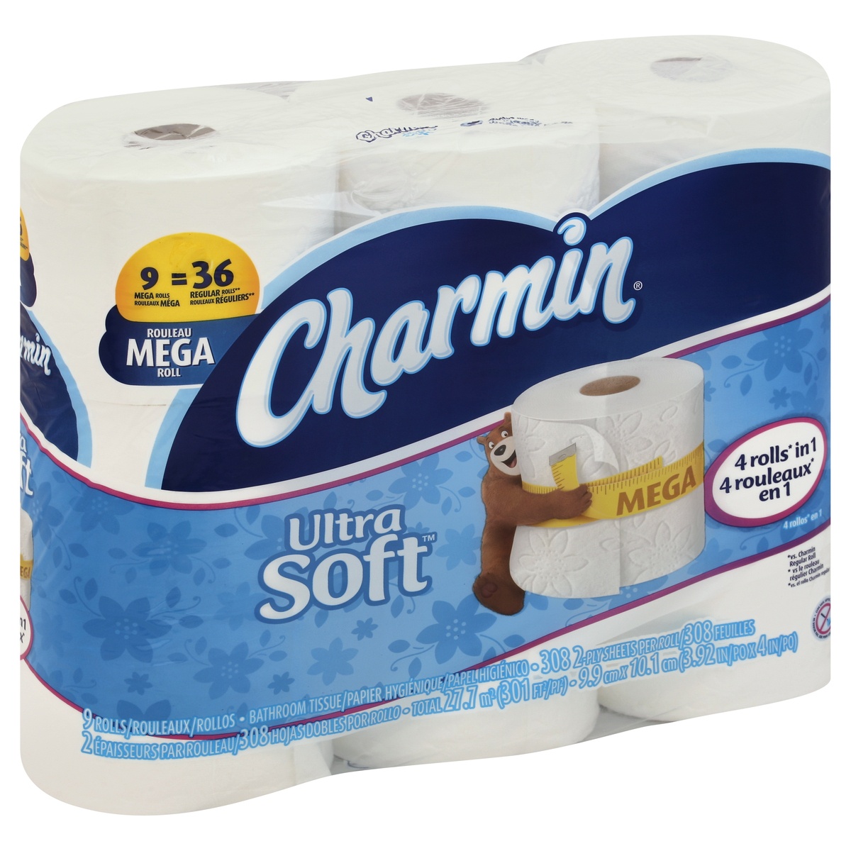 slide 1 of 1, Charmin Bathroom Tissue, 9 ct