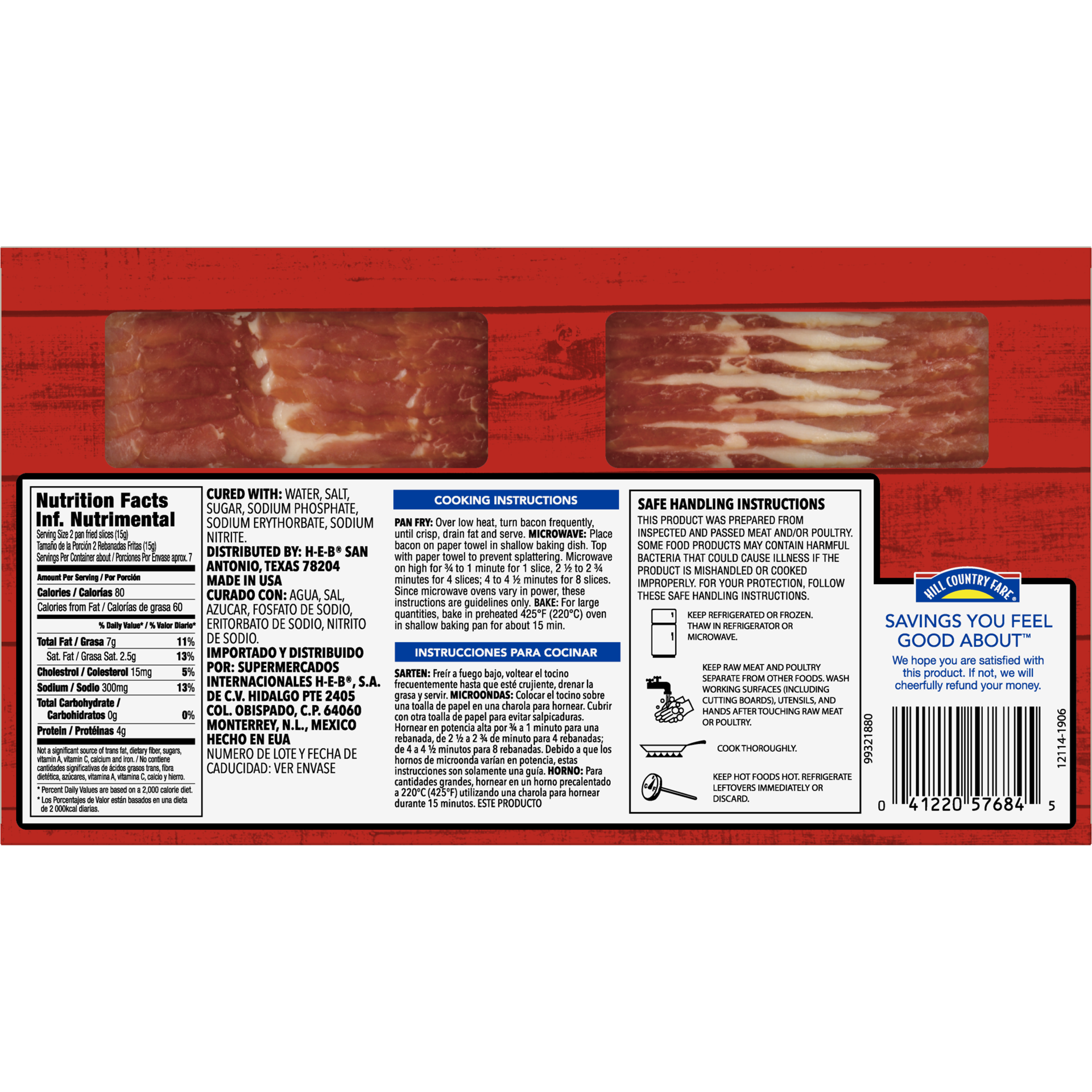 slide 3 of 5, H-E-B Hickory Smoked, Sliced Bacon, 12 oz