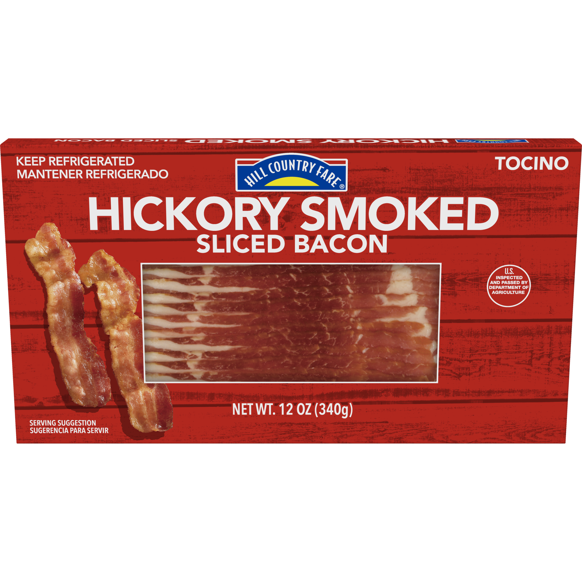 slide 1 of 5, H-E-B Hickory Smoked, Sliced Bacon, 12 oz