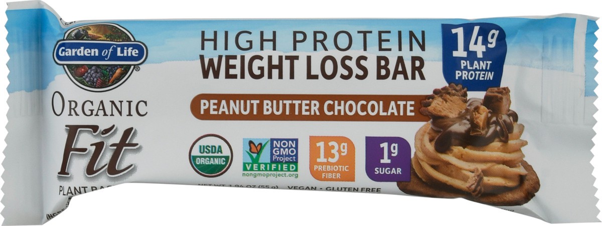 slide 8 of 9, Garden of Life Organic Fit High Protein Peanut Butter Chocolate Weight Loss Bar 1.94 oz, 1.9 oz