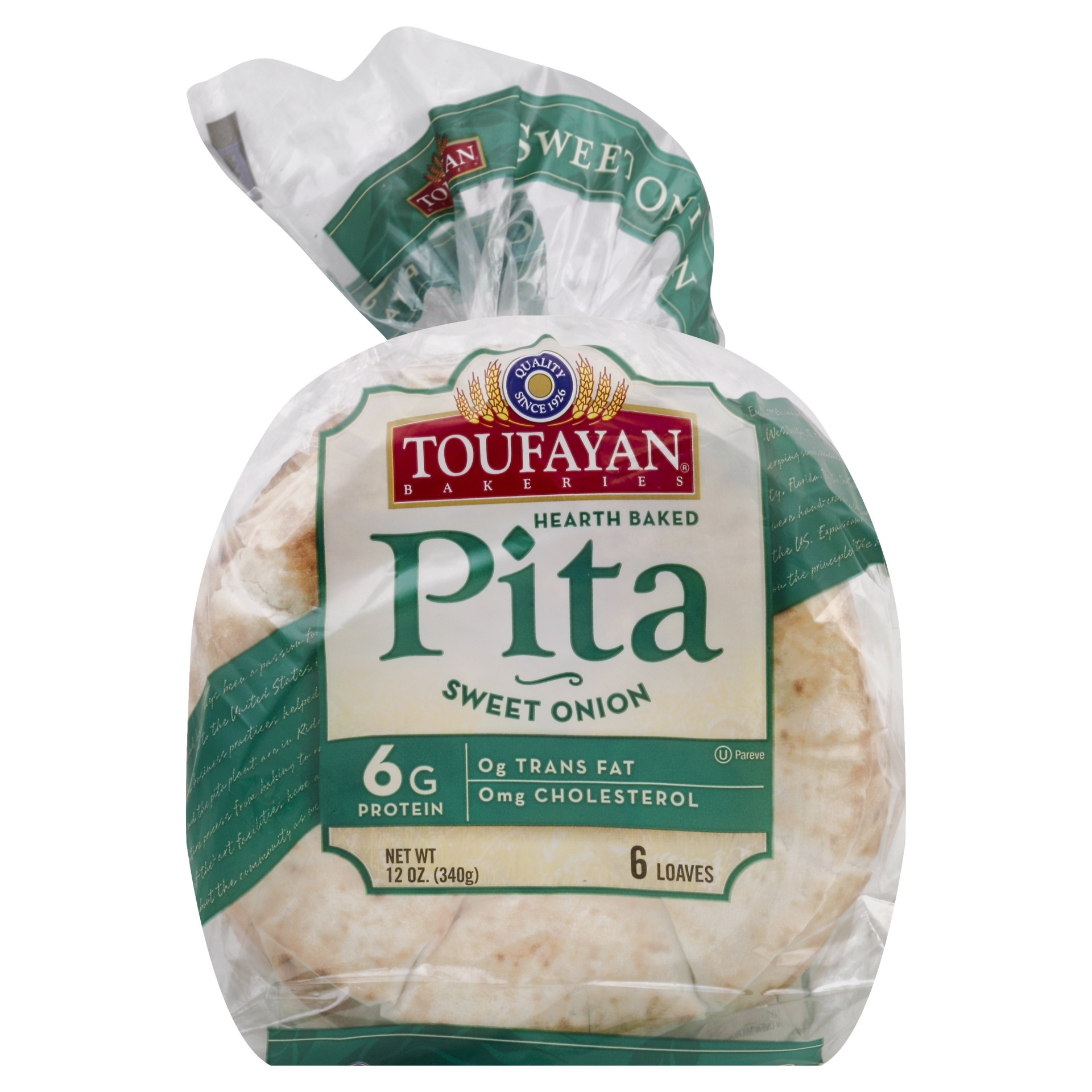 Toufayan Hearth Baked Sweet Onion Pita Bread 12 oz Shipt