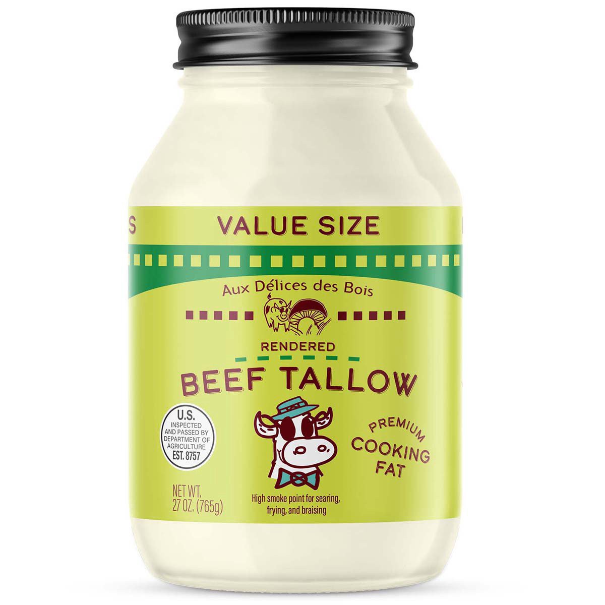 slide 1 of 1, Aux Delices des Bois Beef Tallow Cooking Fat, 27 oz
