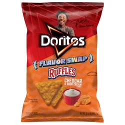 Doritos Tortilla Chips Ruffles Cheddar & Sour Cream 9.25 Oz