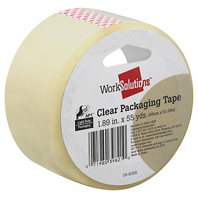 slide 1 of 1, WorkSolutions Clear Packaging Tape 1.89 inx55 yd, 1 ct