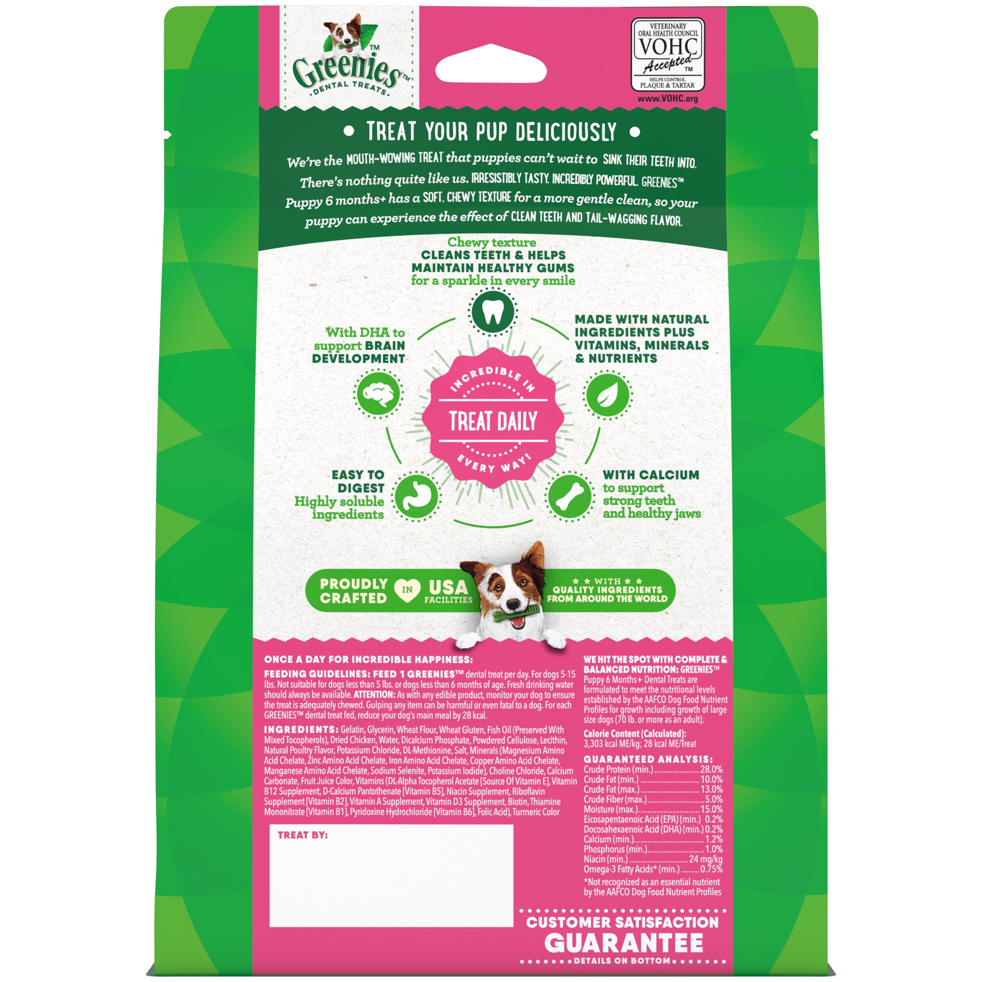 slide 3 of 5, Greenies Puppy 6+ Months Teenie Natural Dental Care Chews Oral Health Dog Treats, 12 Oz. Pack (20 Treats), 12 oz