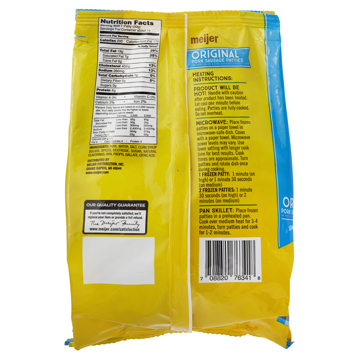 Meijer Original Fully Cooked Pork Sausage Patties 24.9 oz Shipt