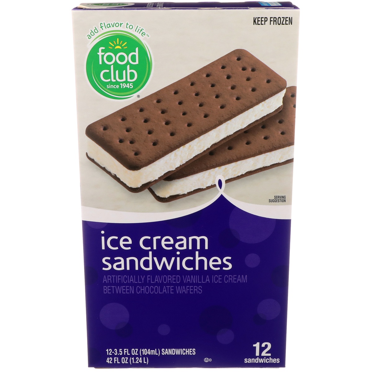 slide 1 of 6, Food Club Ice Cream Sandwiches, 12 ct